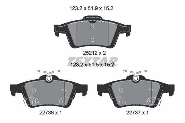Textar Brake Pads Set Brake Pads Full Set Of 4 Rear 2521204 - image 4