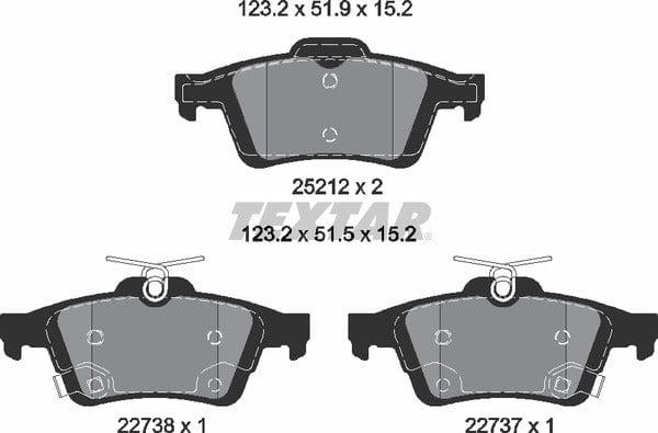 Textar Brake Pads Set Brake Pads Full Set Of 4 Rear 2521204 - image 5