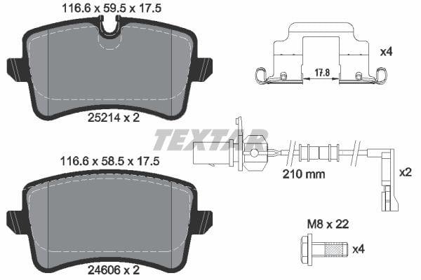 Textar Brake Pads Set Brake Pads Full Set Of 4 Rear 2521402 - image 4