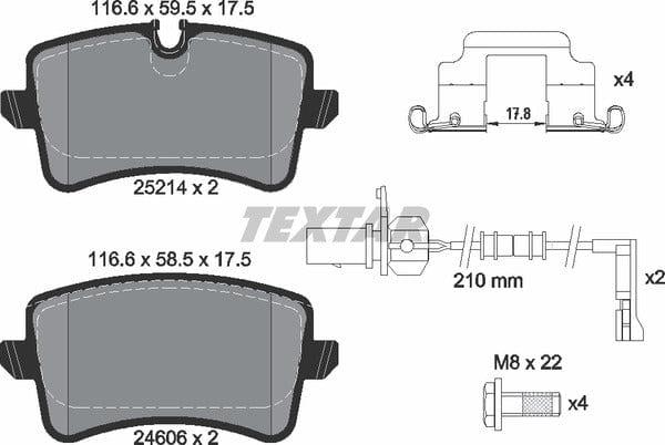 Textar Brake Pads Set Brake Pads Full Set Of 4 Rear 2521402 - image 5