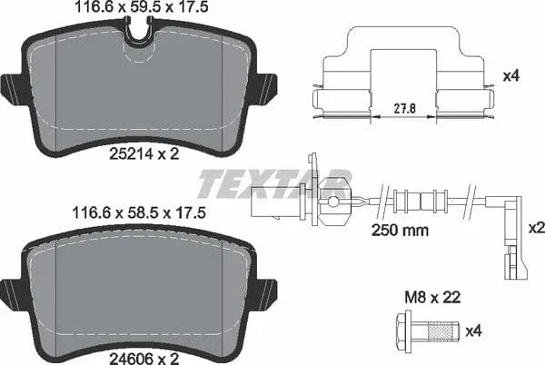 Textar Brake Pads Set Brake Pads Full Set Of 4 Rear 2521404 - image 5