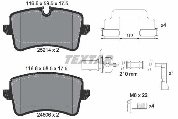 Textar Brake Pads Set Brake Pads Full Set Of 4 Rear 2521413 - image 4