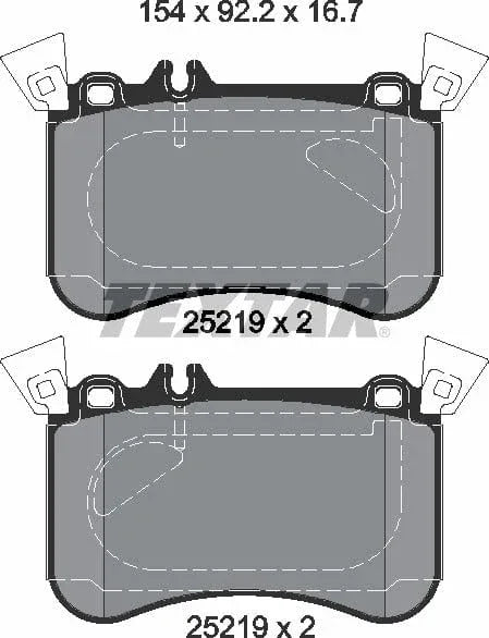 Textar Brake Pads Full Set Of 4 Front With Counterweights 2521905 - image 5