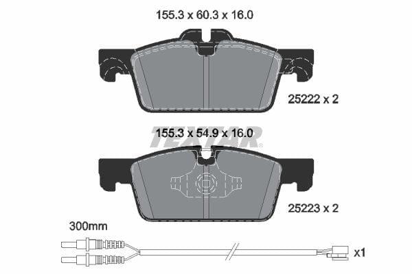 Textar Brake Pads Full Set Of 4 Front With Accessories 2522204 - image 4