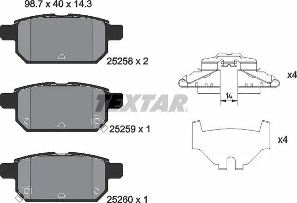 Textar Brake Pads Set Brake Pads Full Set Of 4 Rear 2525801 - image 5