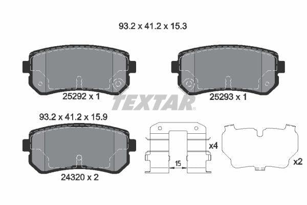 Textar Brake Pads Set Brake Pads Full Set Of 4 Rear 2529201 - image 4