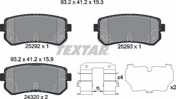 Textar Brake Pads Set Brake Pads Full Set Of 4 Rear 2529201 - image 5