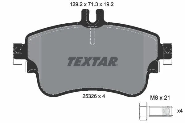 Textar Brake Pads Full Set Of 4 Front With Brake Caliper Screws 2532601 - image 4