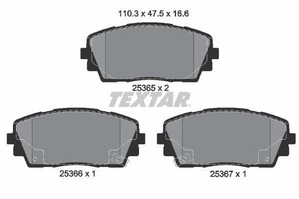 Textar Brake Pads Full Set Of 4 Front 2536501 - image 4