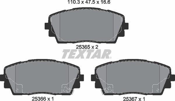 Textar Brake Pads Full Set Of 4 Front 2536501 - image 5
