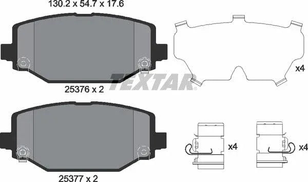 Textar Brake Pads Full Set Of 4 Rear With Accessories 2537601 - image 5