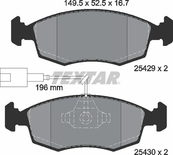 Textar Brake Pads Full Set Of 4 Front 2542901 - image 5