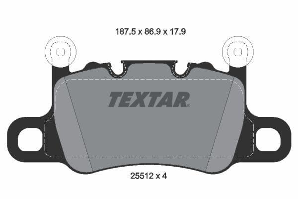 Textar Brake Pads Full Set Of 4 Rear With Counterweights 2551201 - image 4