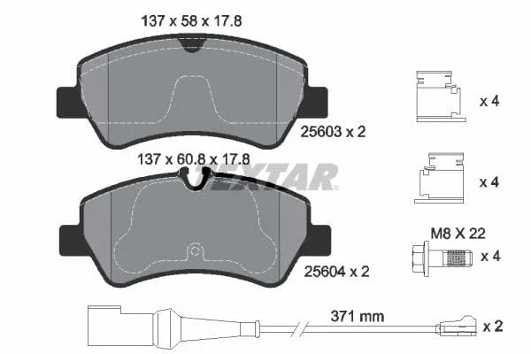Textar Brake Pads Full Set Of 4 Rear With Brake Caliper Screws With Accessories 2560303 - image 4