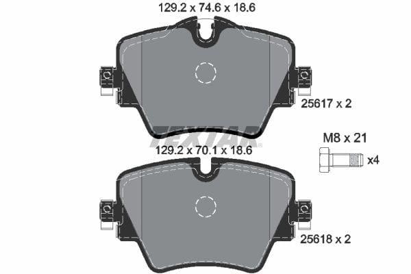 Textar Brake Pads Full Set Of 4 Front With Brake Caliper Screws 2561701 - image 4