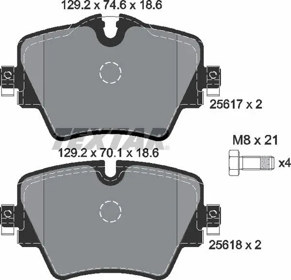 Textar Brake Pads Full Set Of 4 Front With Brake Caliper Screws 2561701 - image 5