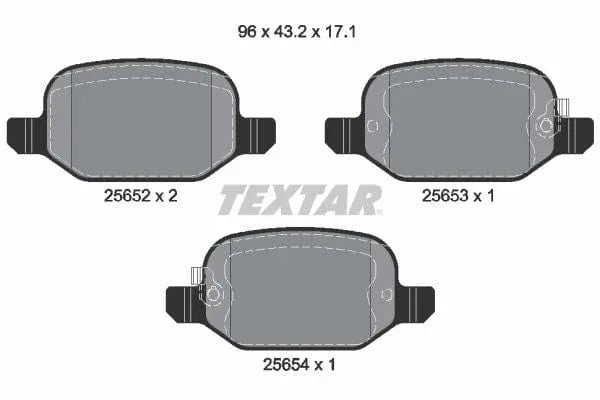 Textar Brake Pads Set Brake Pads Full Set Of 4 Rear 2565201 - image 4