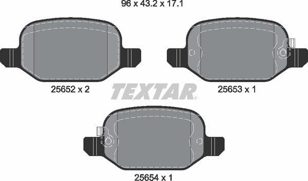 Textar Brake Pads Set Brake Pads Full Set Of 4 Rear 2565201 - image 5