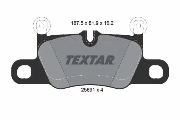 Textar Brake Pads Full Set Of 4 Rear With Counterweights 2569101 - image 4