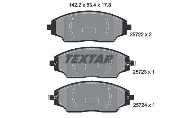 Textar Brake Pads Full Set Of 4 Front 2572201 - image 4