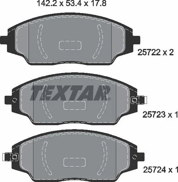 Textar Brake Pads Full Set Of 4 Front 2572201 - image 5