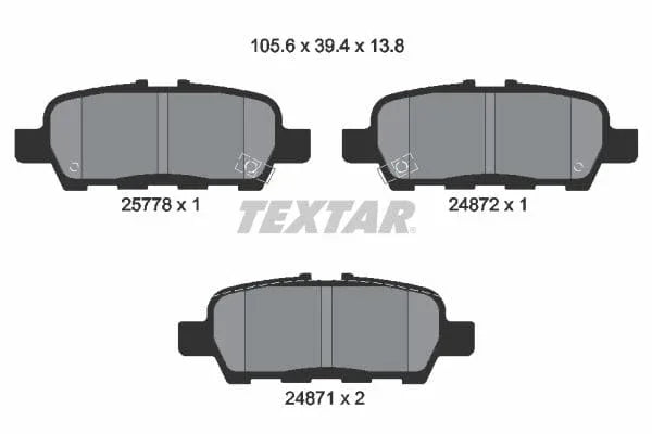 Textar Brake Pads Set Brake Pads Full Set Of 4 Rear 2577801 - image 4
