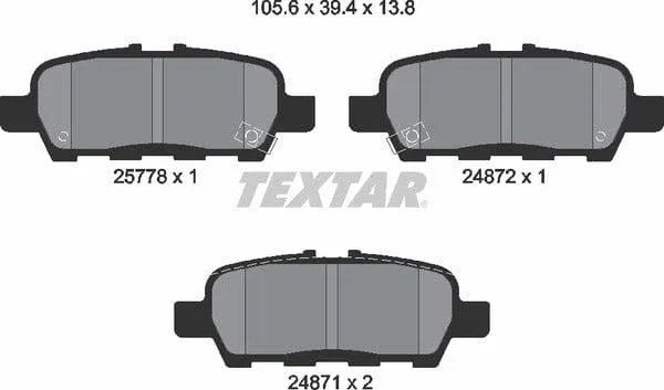 Textar Brake Pads Set Brake Pads Full Set Of 4 Rear 2577801 - image 5