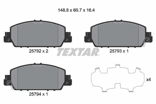Textar Brake Pads Full Set Of 4 Front 2579201 - image 4