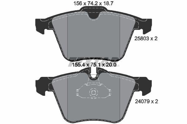 Textar Brake Pads Full Set Of 4 Front 2580301 - image 4
