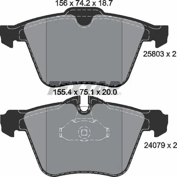 Textar Brake Pads Full Set Of 4 Front 2580301 - image 5