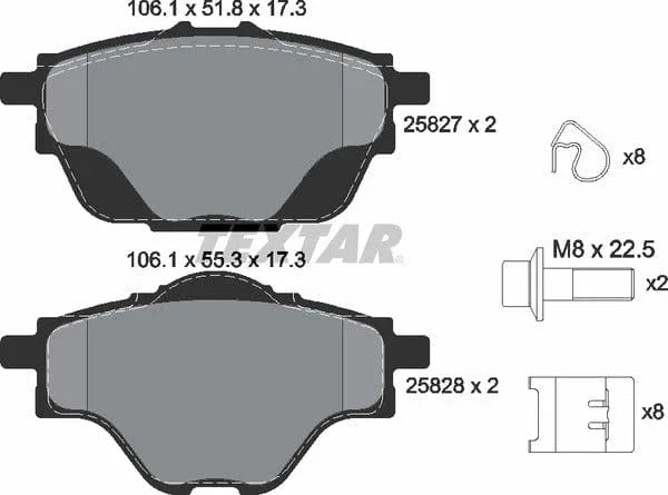 Textar Brake Pads Full Set Of 4 Rear With Brake Caliper Screws With Accessories 2582701 - image 5