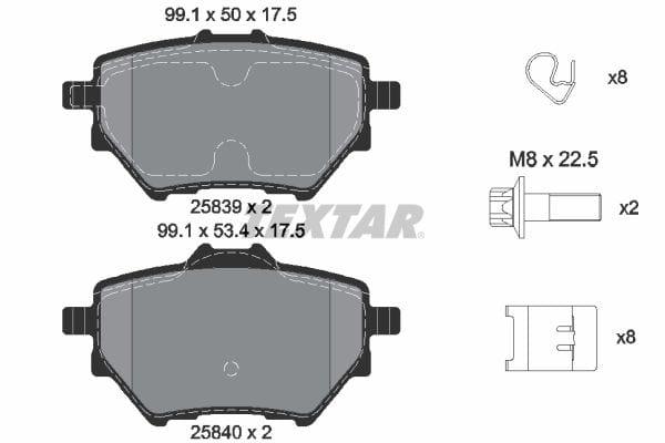 Textar Brake Pads Full Set Of 4 Rear With Brake Caliper Screws With Accessories 2583901 - image 4