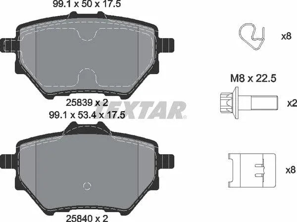Textar Brake Pads Full Set Of 4 Rear With Brake Caliper Screws With Accessories 2583901 - image 5
