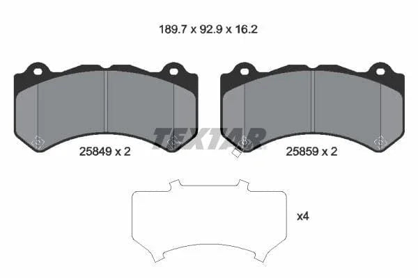 Textar Brake Pads Full Set Of 4 Front 2584901 - image 4