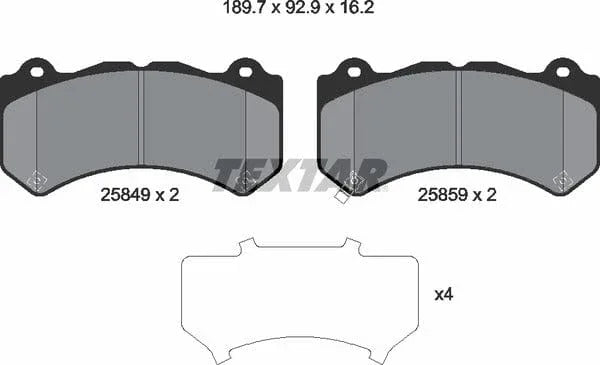 Textar Brake Pads Full Set Of 4 Front 2584901 - image 5