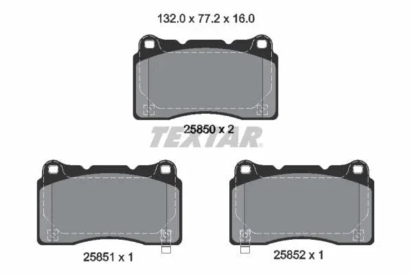 Textar Brake Pads Full Set Of 4 Front 2585001 - image 4