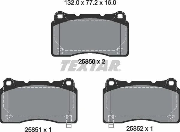 Textar Brake Pads Full Set Of 4 Front 2585001 - image 5