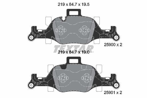 Textar Brake Pads Full Set Of 4 Front With Counterweights 2590001 - image 4