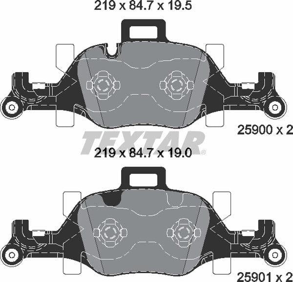 Textar Brake Pads Full Set Of 4 Front With Counterweights 2590001 - image 5
