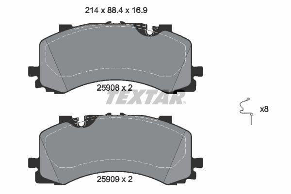 Textar Brake Pads Full Set Of 4 Front 2590801 - image 4