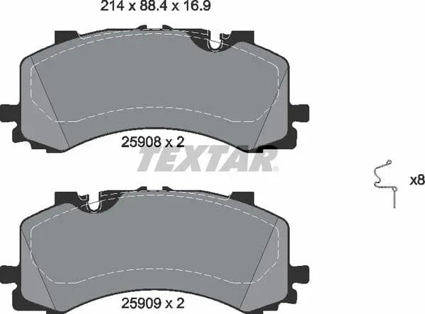 Textar Brake Pads Full Set Of 4 Front 2590801 - image 5