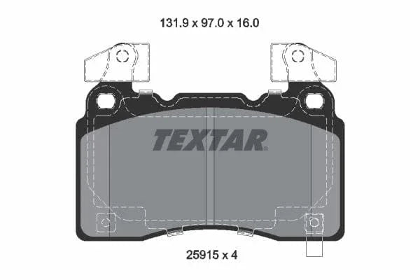 Textar Brake Pads Full Set Of 4 Front With Counterweights 2591503 - image 4
