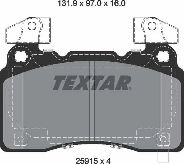 Textar Brake Pads Full Set Of 4 Front With Counterweights 2591503 - image 5