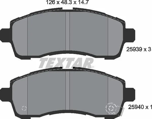 Textar Brake Pads Full Set Of 4 Front 2593901 - image 4