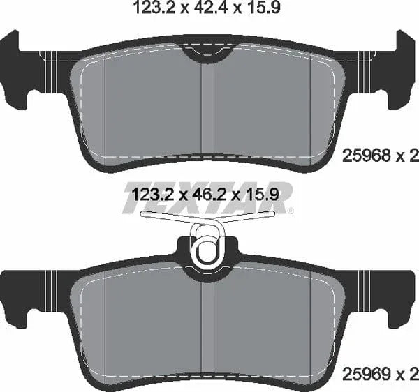 Textar Brake Pads Set Brake Pads Full Set Of 4 Rear 2596801 - image 5