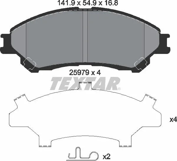 Textar Brake Pads Full Set Of 4 Front 2597901 - image 5