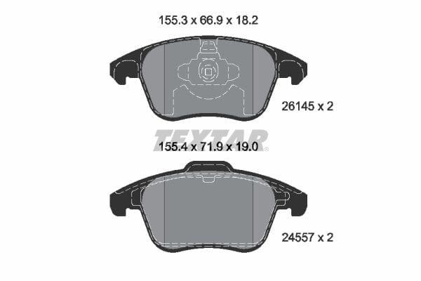 Textar Brake Pads Full Set Of 4 Front 2614501 - image 4