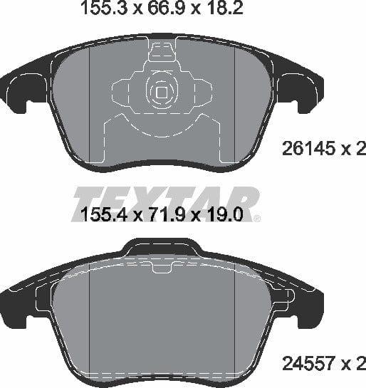 Textar Brake Pads Full Set Of 4 Front 2614501 - image 5