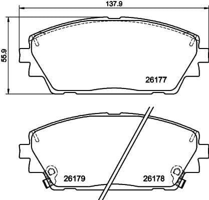 Textar Brake Pads Full Set Of 4 Front With Accessories 2617701 - image 4
