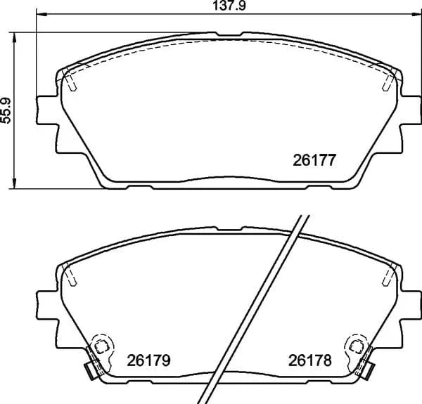 Textar Brake Pads Full Set Of 4 Front With Accessories 2617701 - image 5